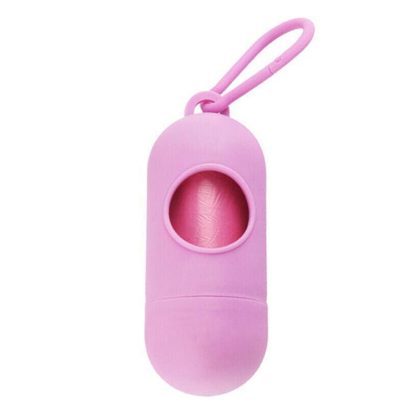 Portable Dog Waste Bag Dispenser with Refill Rolls for Pet Walking Cleanup - Green