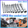 10PCS Spark Plug Wrench Set Hex Socket Spanner Tools for Bike Car and Home Use