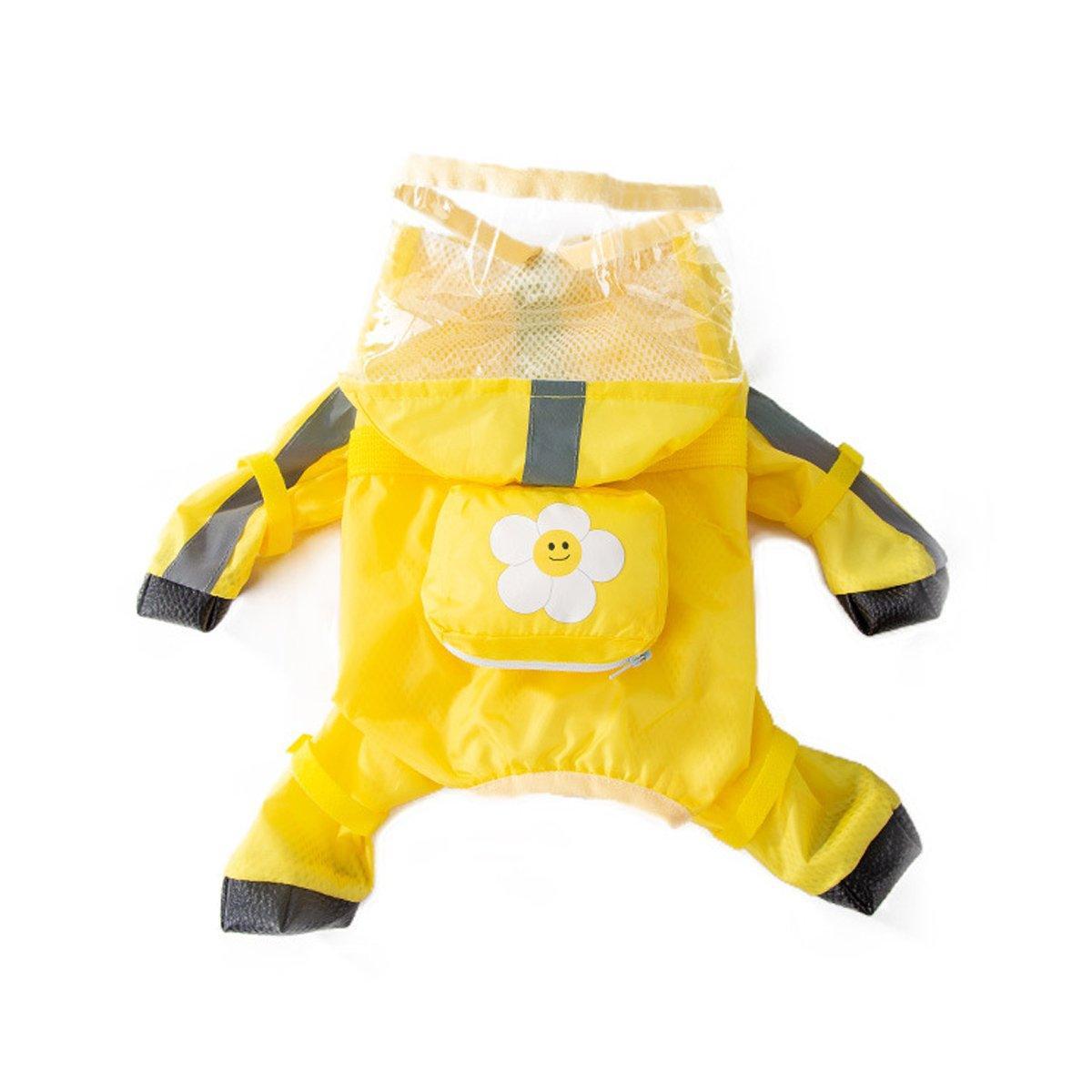 Waterproof Dog Raincoat with Feet Full Coverage Pet Rainy Clothes for Small Dogs - Blue - M