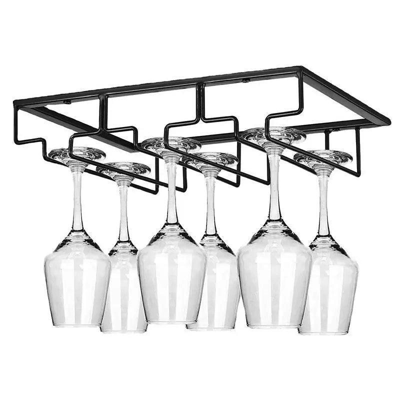 8/7/6/5/4/3 Slots Wine Glass Rack Holder Hanger Hanging Bar Storage Drying Rack - 7 Slots