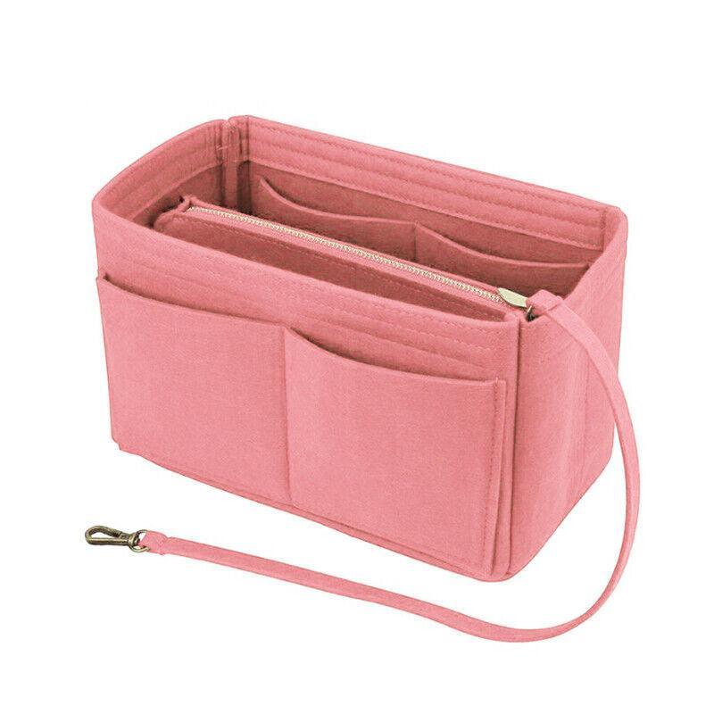 Felt Handbag Organizer Insert with Multiple Pockets for Tote and Purse - Coffee XL Size