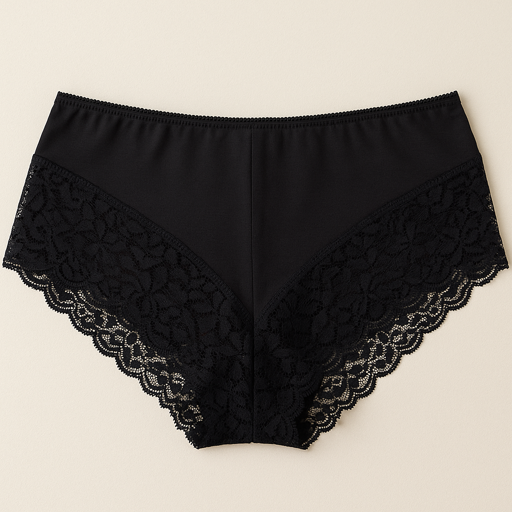 3x Womens Lace Boyshort Boyleg Full Briefs Underwear Undies in Black - 16