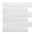 Tiles 3D Peel and Stick Wall Tile Subway White (30 x 30cm x 10 sheets)