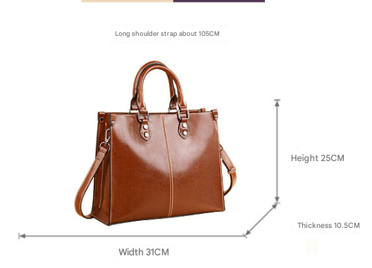Black Elegant Leather Handbag - StylishTote with Adjustable Strap, Spacious and Durable