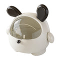 2PCS Black-Eared Cute Puppy Desktop Bin with Lid - Mini Trash Can & Storage Organiser - Kawaii Office Decor for Vanity & Home Office