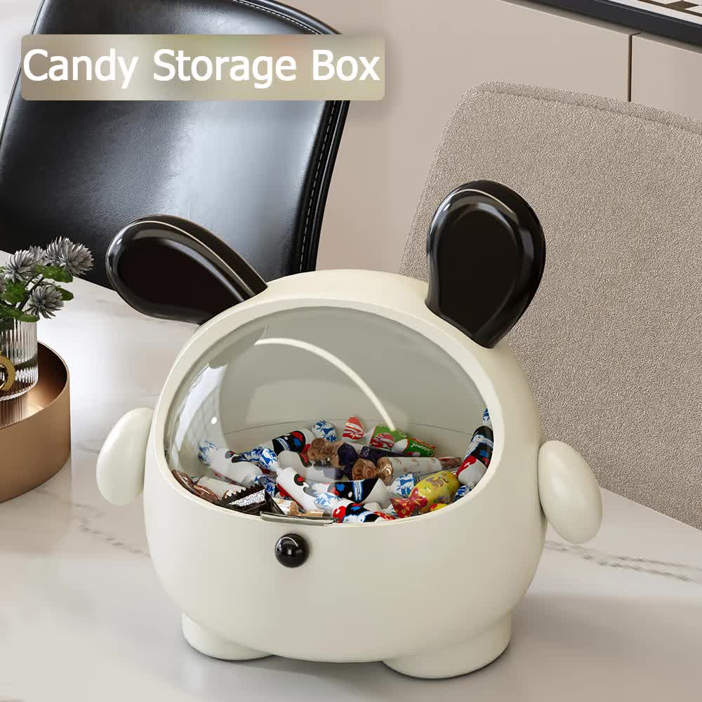 2PCS Yellow-Eared Cute Puppy Desktop Bin with Lid - Mini Trash Can & Storage Organiser - Kawaii Office Decor for Vanity & Home Office