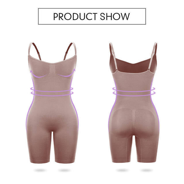 Size M Skin Color Seamless Full Body Shaper for Women - Tummy Control, Butt Lifter & Thigh Slimmer Bodysuit