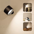 Black Rechargeable LED Magnetic Wall Light - Touch Control, 3 Colors & Dimmable, USB Portable Night Lamp for Reading & Cabinets