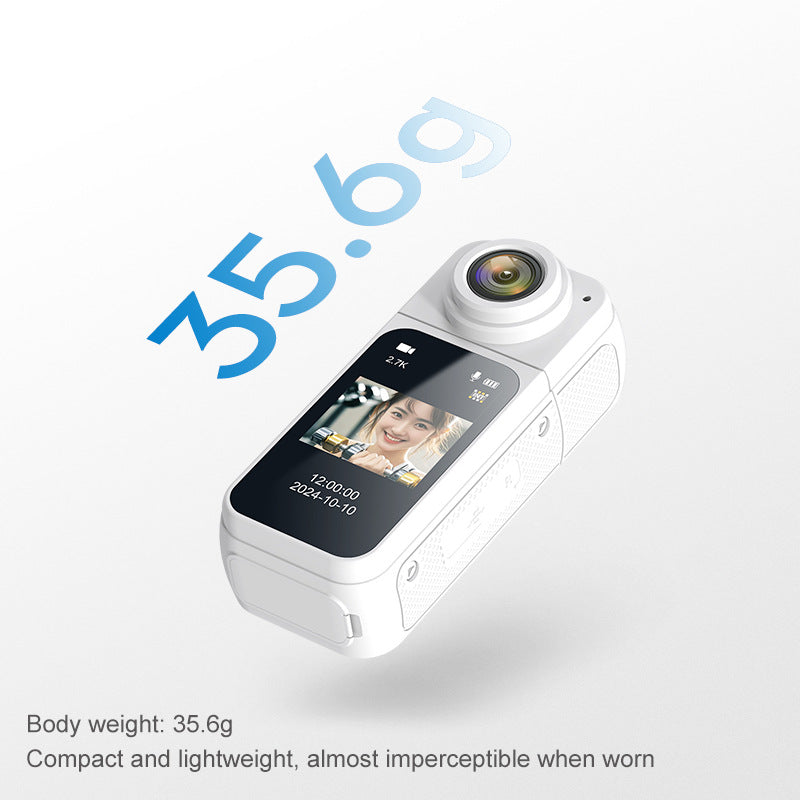 Thumb-Sized 2.7K Camera with 180 Rotatable Lens & Magnet Mount - Capture Your World Hands-Free(black+128G)