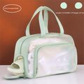 Green Waterproof Wet Dry Separation Travel Bag - Gym, Beach, Swim, Sports Tote with Shoe Compartment(Filming props are not included)