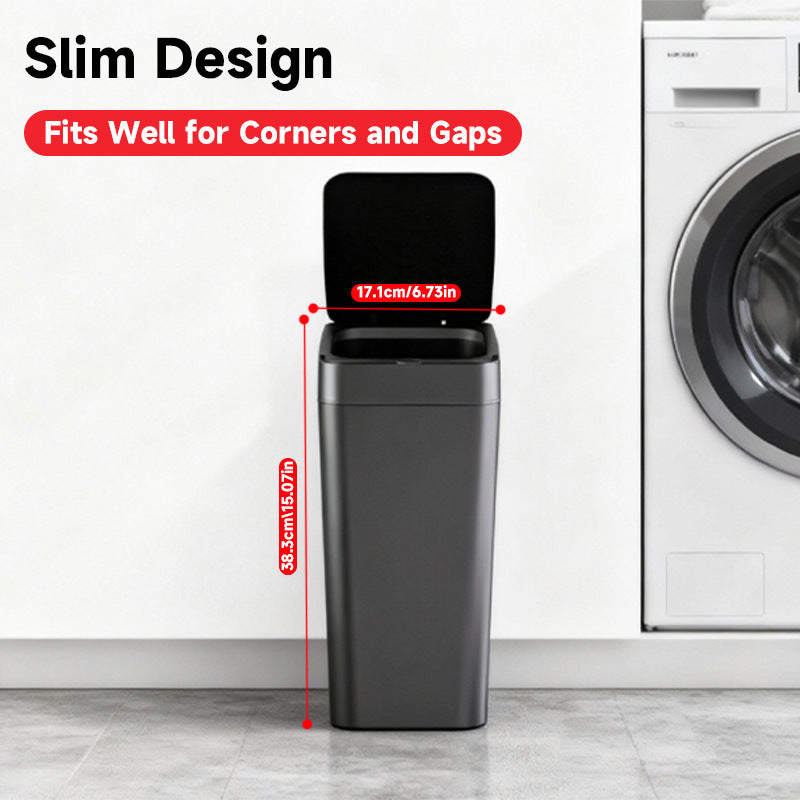White Smart Sensor Trash Can – Slim, Durable, and Hands-Free Waste Bin for Kitchen, Bathroom, or Living Room