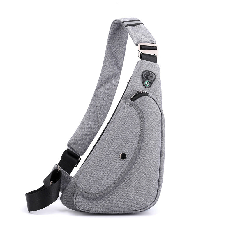 Grey Men's Nylon Fabric Chest Bag – Lightweight, Waterproof & Multi-Functional Crossbody Sling Bag