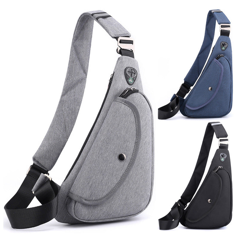 Grey Men's Nylon Fabric Chest Bag – Lightweight, Waterproof & Multi-Functional Crossbody Sling Bag