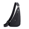 Black Men's Nylon Fabric Chest Bag – Lightweight, Waterproof & Multi-Functional Crossbody Sling Bag