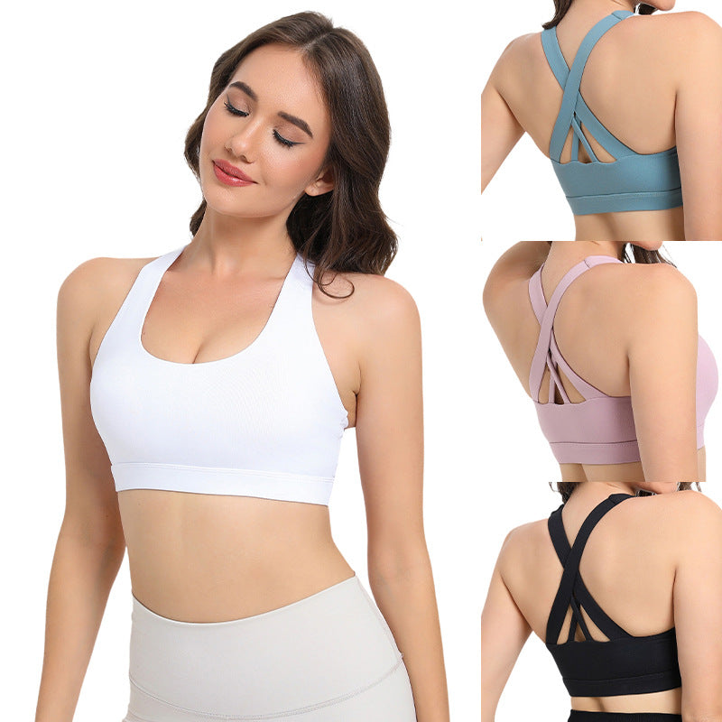 2-Pack Black High-Support Shockproof Sports Bra(S Size) - Women's Backless Yoga Running Vest with Naked-Feel Comfort (Padded & Wire-Free)