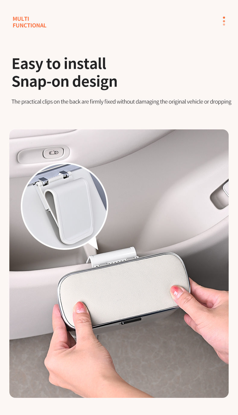 Car Trash Can Hanging Rubbish Bin with Lid Waterproof Leather Vehicle Organiser Storage Box for Door Seat Back Console Beige