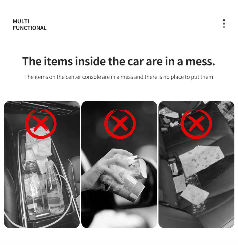 Car Trash Can Hanging Rubbish Bin with Lid Waterproof Leather Vehicle Organiser Storage Box for Door Seat Back Console Grey