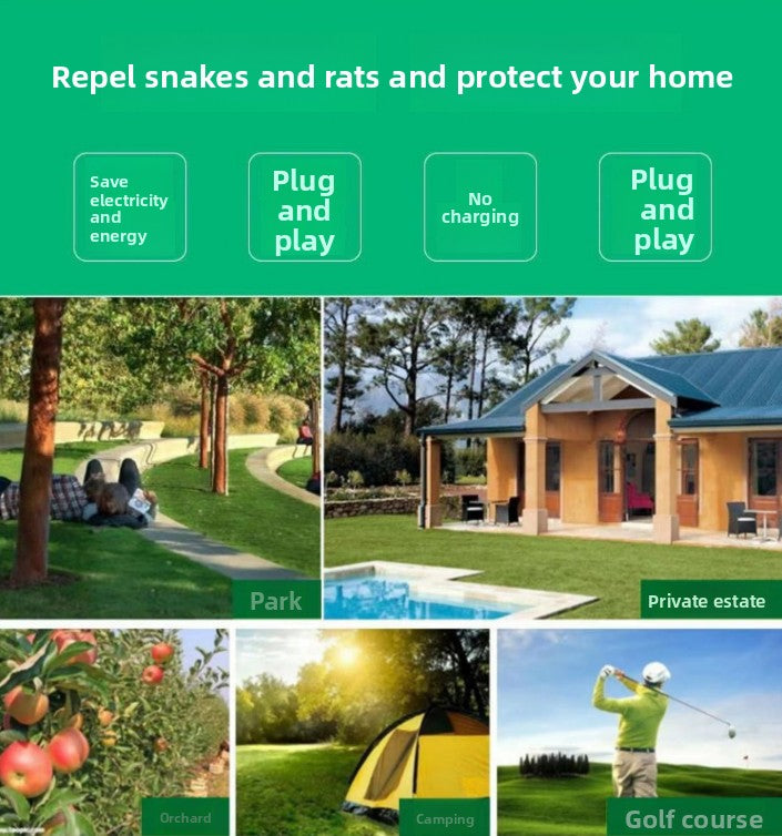 Solar-Powered Sonic Snake and Rodent Repeller Ground Stake - Outdoor Waterproof Ground Vibration Pest Deterrent Device - Ultrasonic Control for Moles, Voles, and House Mice - Garden Lawn Protection - Green Octagon Top Model