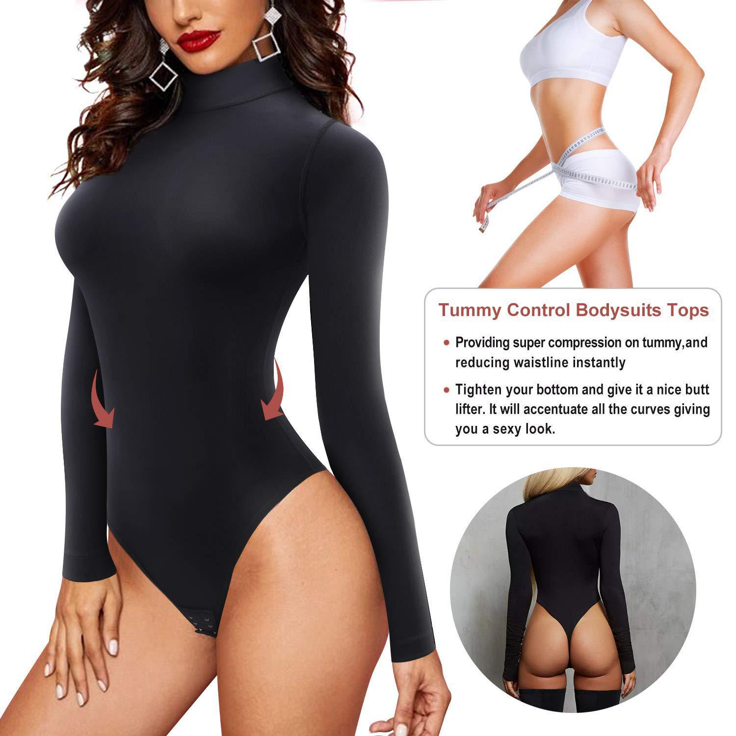 Size M Black Women's Sexy T-Back Bodysuit Thong Leotard - Milk Silk Round Neck Slim Fit Jumpsuit Base Layer