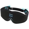 Black 3D Wireless Bluetooth Sleep Mask with Integrated Stereo Headphones - 100% Blackout Memory Foam Eye Mask, Ultra-Long Battery Life & Washable Design