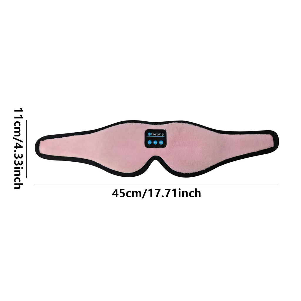 Black 3D Wireless Bluetooth Sleep Mask with Integrated Stereo Headphones - 100% Blackout Memory Foam Eye Mask, Ultra-Long Battery Life & Washable Design