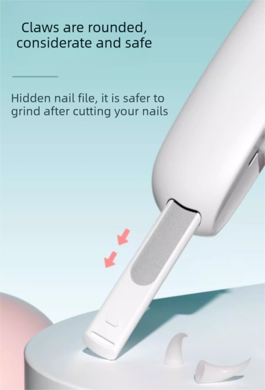 Adjustable Cat Nail Clippers Safety Round Hole Trimmer 1mm-3.5mm Anti-Splash Grooming Tool with File for Kittens & Rabbits Pink