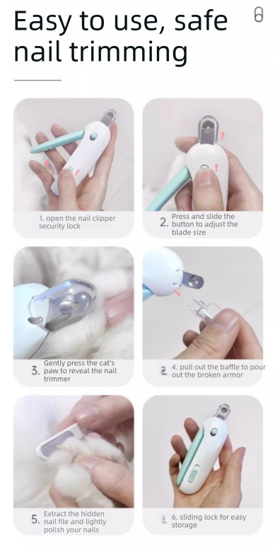 Adjustable Cat Nail Clippers Safety Round Hole Trimmer 1mm-3.5mm Anti-Splash Grooming Tool with File for Kittens & Rabbits Pink