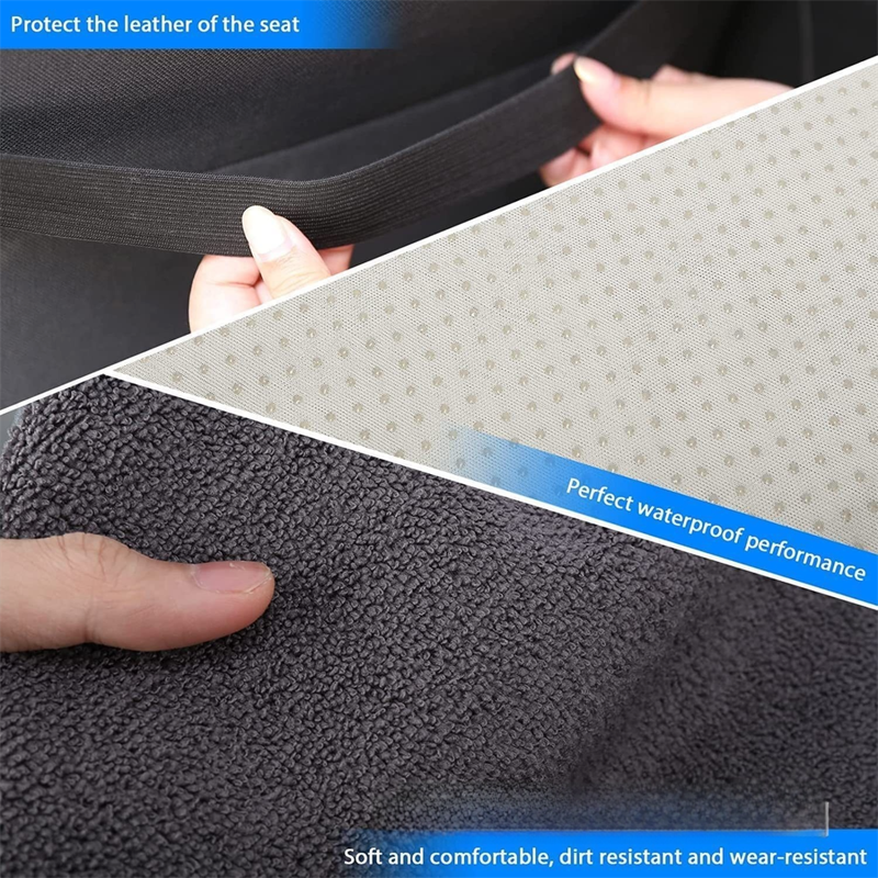 Black Waterproof Towel Car Single Seat Cover - Universal Non-Slip Sweat-Absorbent Bucket Seat Protector for Gym Fitness and Beach