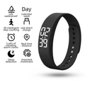 Black Silent Vibration Alarm Smart Silicone Wristband with 3-Alarm Settings - Discreet Wake-Up Device for Teens & Adults (Vertical version)
