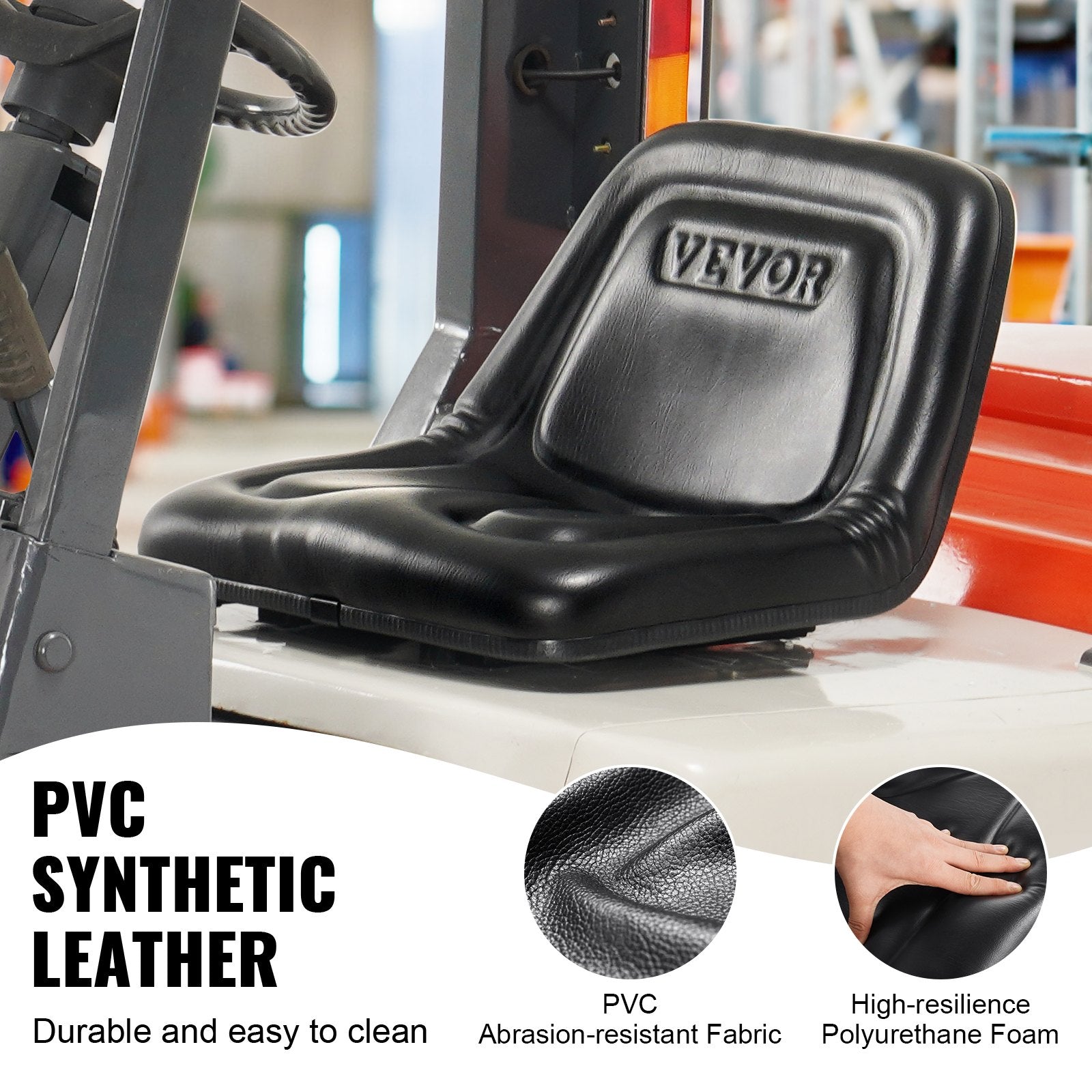 Universal Tracor Seat, Lawn Mower Seat with Micro Switch and Drainage Holes, 16-34 cm Extended Slot Tractor Seat for Tractor Loader Excavator