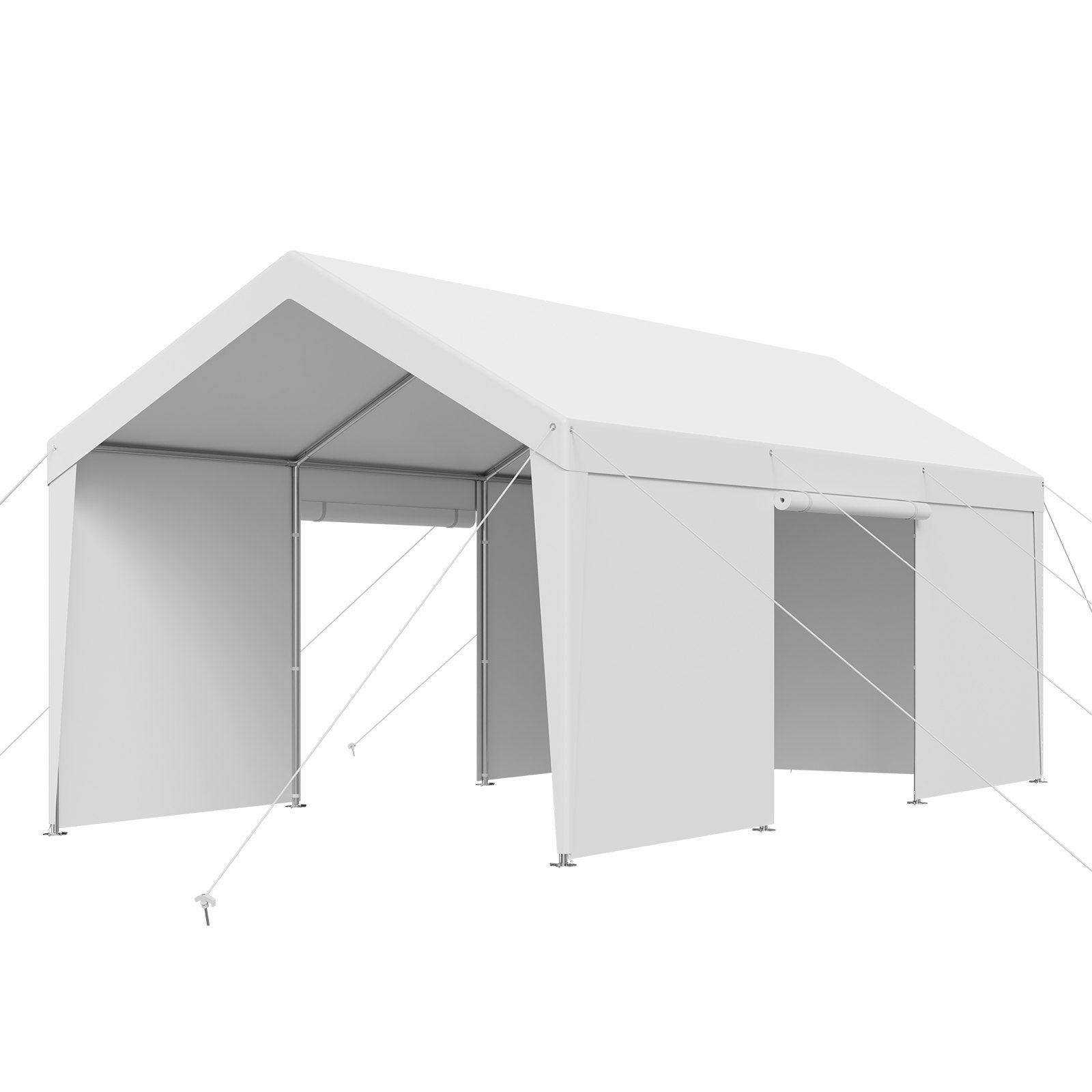 Carport Car Canopy 10x20FT Heavy Duty Car Shelter with Sidewalls White