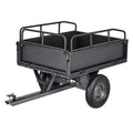 Garden Utility Trailer, 10 Cu. Ft & 227 kg Capacity, ATV UTV Hauling Trailer, Tow Behind Steel Dump Cart with 14" Tires, Hand Pull or Foot Pedal, Heavy Duty Yard Trailers for Lawn Mower Tractor