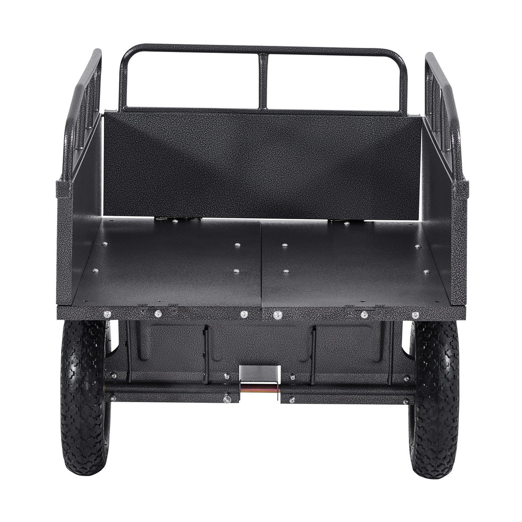 Garden Utility Trailer, 10 Cu. Ft & 227 kg Capacity, ATV UTV Hauling Trailer, Tow Behind Steel Dump Cart with 14" Tires, Hand Pull or Foot Pedal, Heavy Duty Yard Trailers for Lawn Mower Tractor