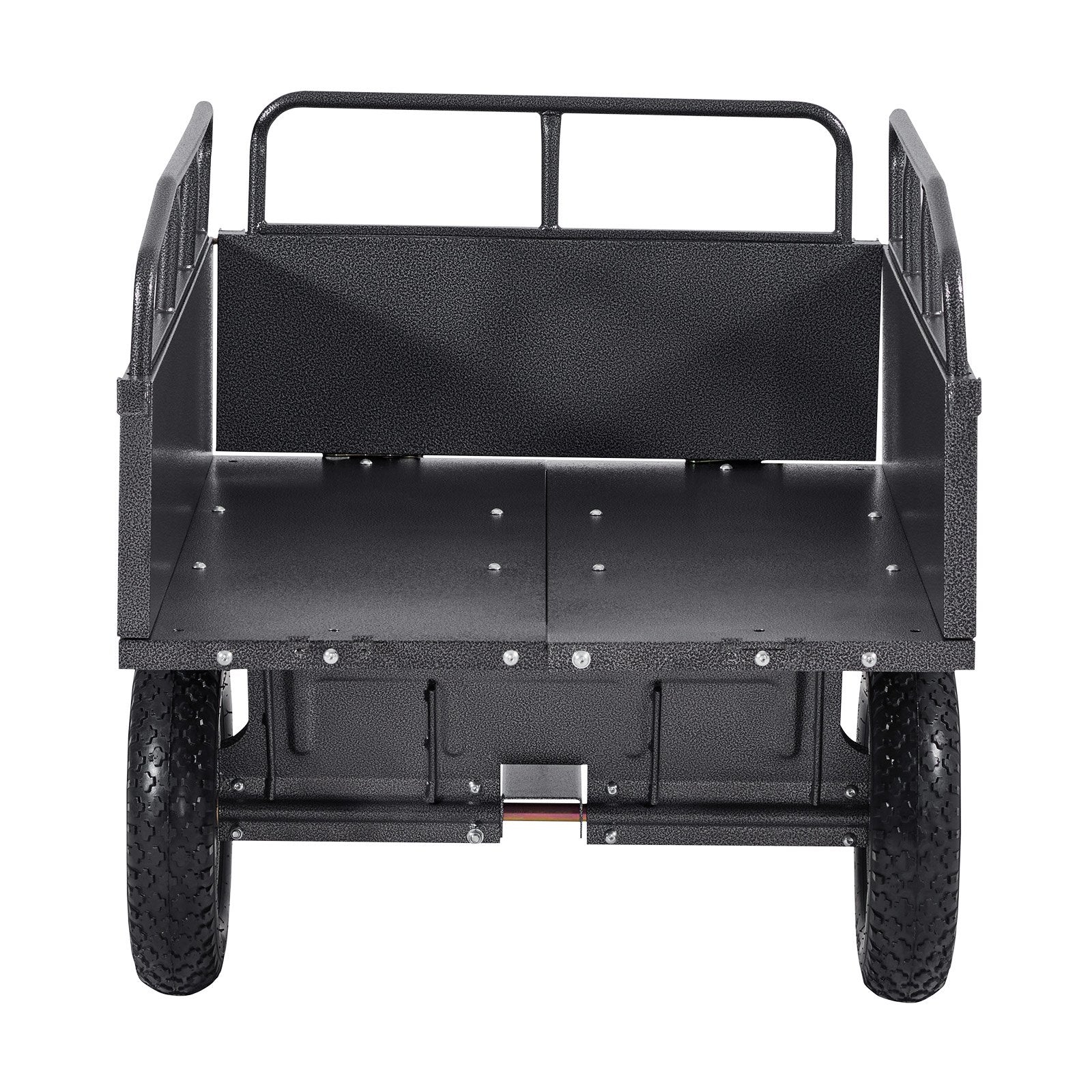 Garden Utility Trailer, 10 Cu. Ft & 227 kg Capacity, ATV UTV Hauling Trailer, Tow Behind Steel Dump Cart with 14" Tires, Hand Pull or Foot Pedal, Heavy Duty Yard Trailers for Lawn Mower Tractor