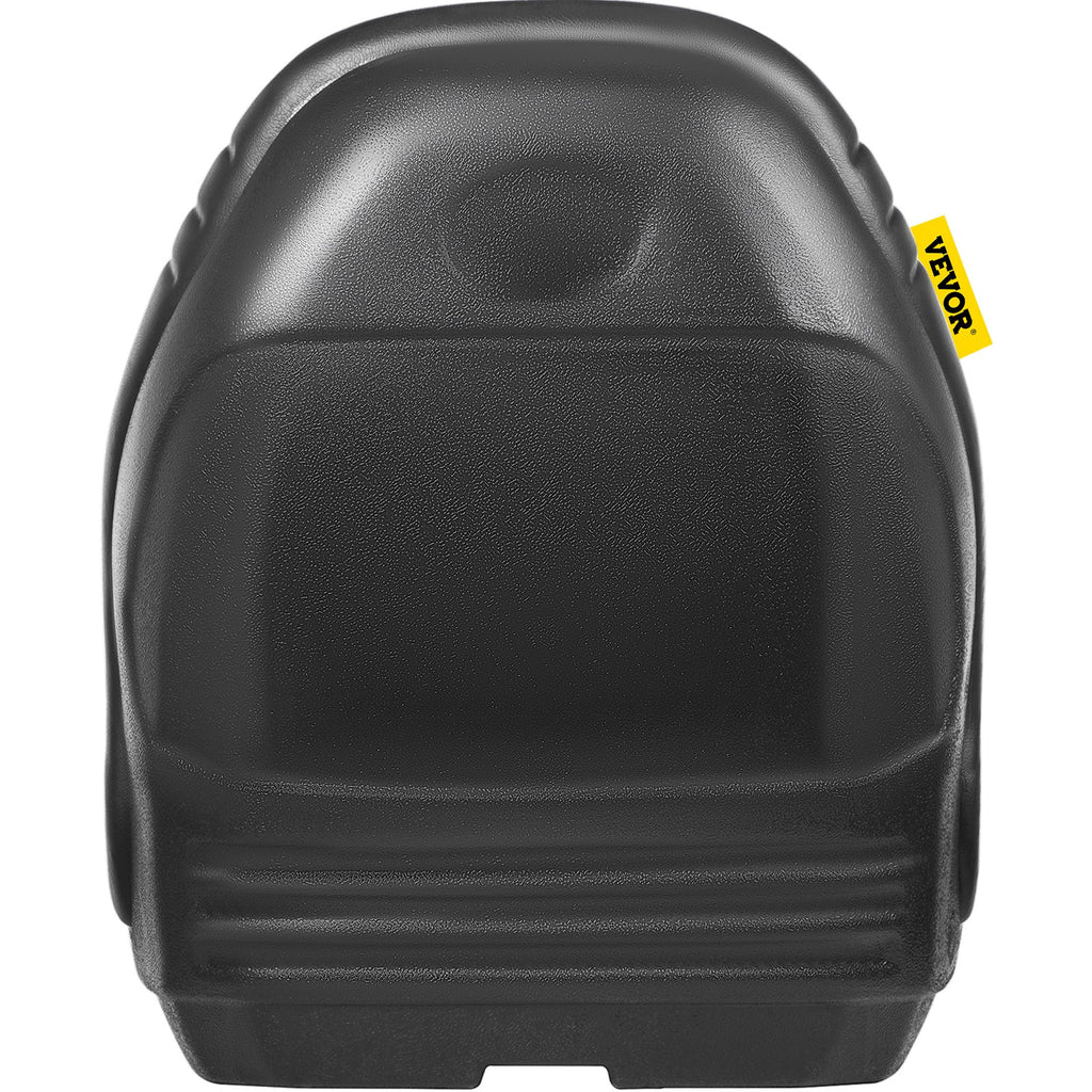 Universal Lawn Tractor Seat Replacement, Compact High Back Mower Seat, Black Vinyl Forklift Seat, Central Drain Hole Skid Steer Seat with Mounting Bolt Patterns of 8" x 11.5" & 11.25" x 11.5"