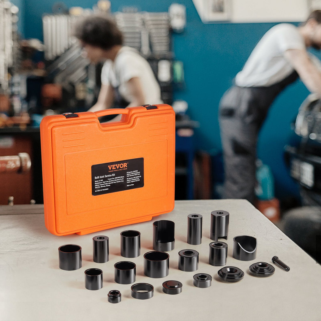 VEVOR Ball Joint Press Kit, 21 pcs Tool Kit, C-press Ball joint Remove and Install Tools, for Most 2WD and 4WD Cars, Heavy Duty Ball Joint Repair Kit for Automotive Repairing