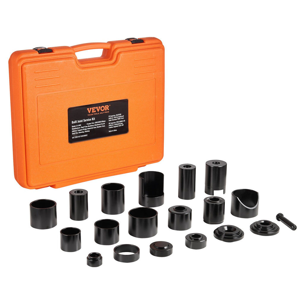 VEVOR Ball Joint Press Kit, 21 pcs Tool Kit, C-press Ball joint Remove and Install Tools, for Most 2WD and 4WD Cars, Heavy Duty Ball Joint Repair Kit for Automotive Repairing