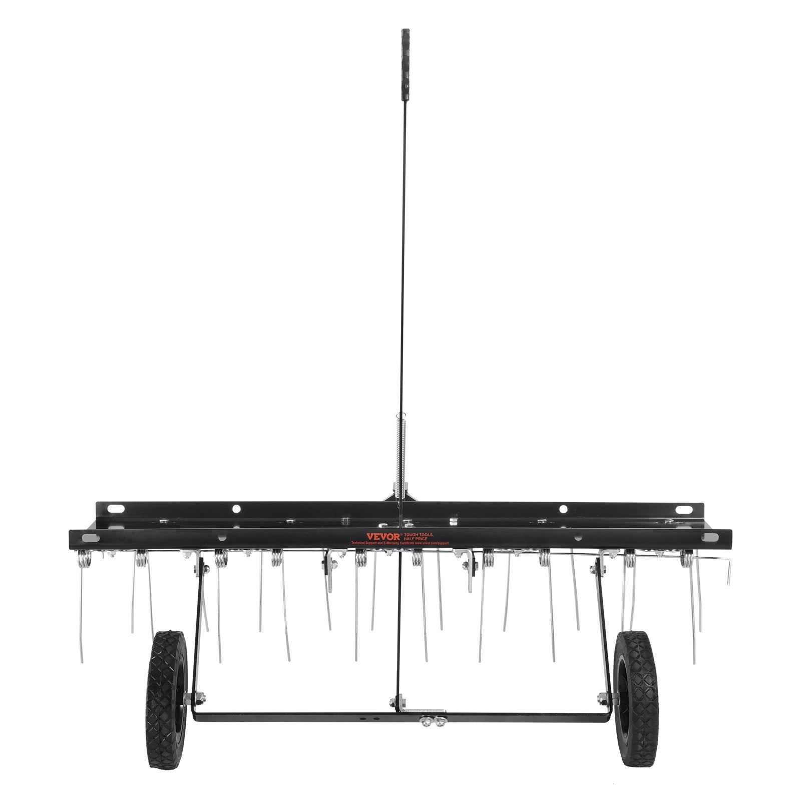 Tow Behind Dethatcher, 1015mm Tow Dethatcher with 20 Spring Steel Tines, Lawn Dethatcher Rake for ATV or Mower, Tow Behind Lawn Rake with Lift Handle for Garden Farm Grass