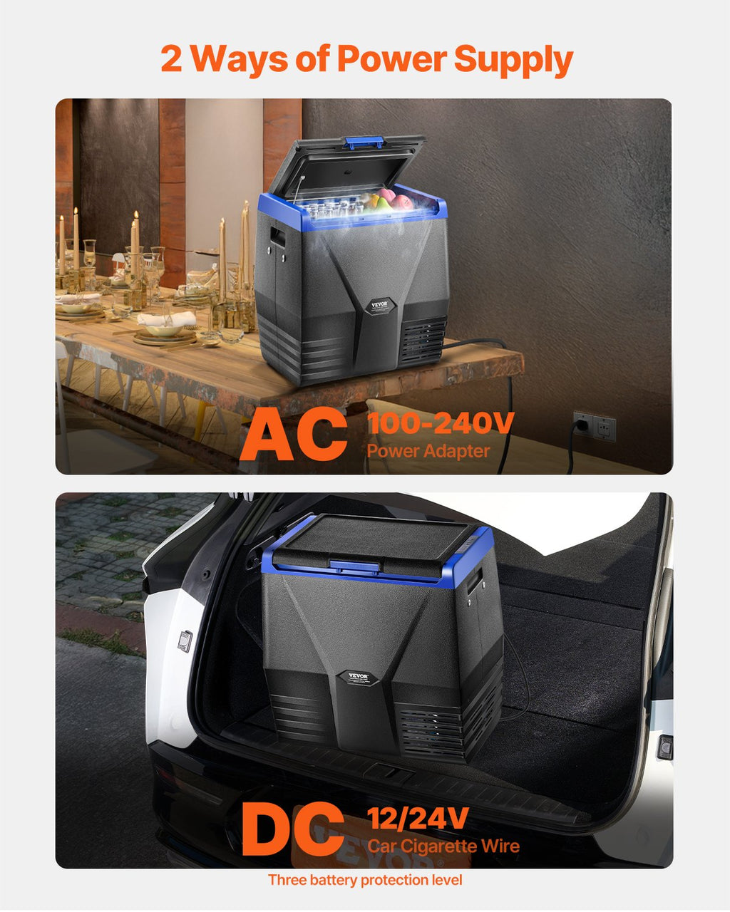 Portable Car Refrigerator Freezer Compressor 35L Single Zone for Car Home
